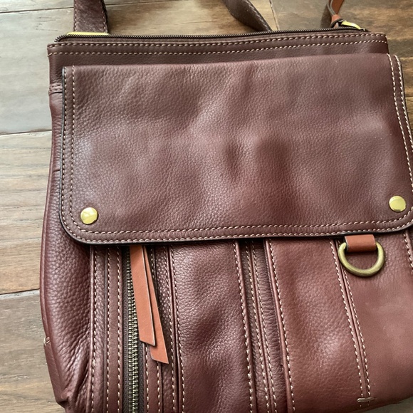 Fossil crossbody purse handbag, pebbled leather brown, great condition - Picture 15 of 16